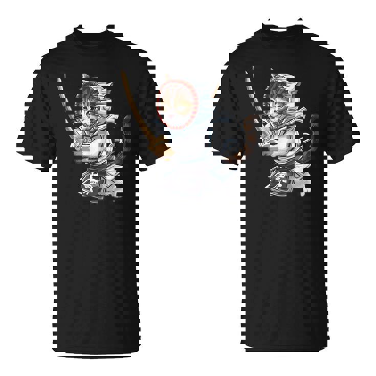 剣道ファイター 猫 面白 日本格闘技・猫好き Tシャツ