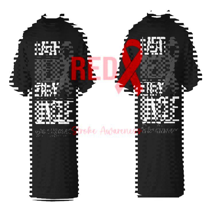 叔父さんの脳卒中啓発のために赤を着ています Tシャツ