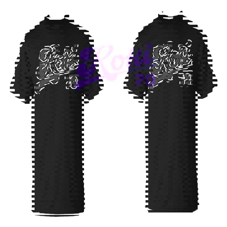 古希祝い 野球 野球好き 野球ユニフォーム風 Koki 文字 父 母 男性 女性 70歳 誕生日 前後プリント Tシャツ