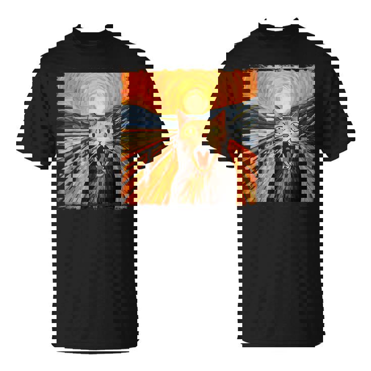 叫ぶ猫、エドヴァルド・ムンク風、面白い猫 Tシャツ