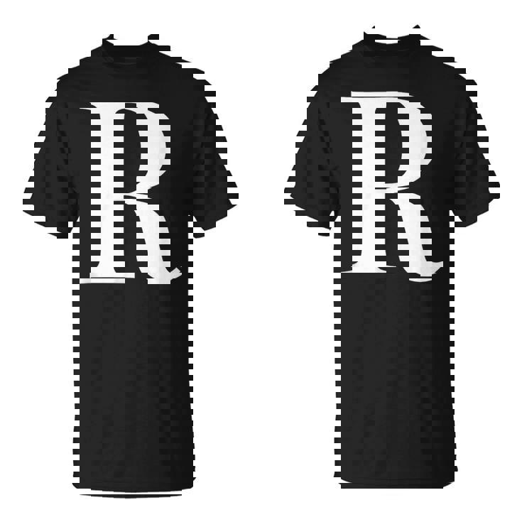 名前入り アルファベット イニシャル文字 R ギフト Tシャツ