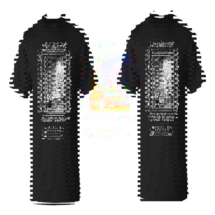 和みの夜桜 猫 金魚 Tシャツ