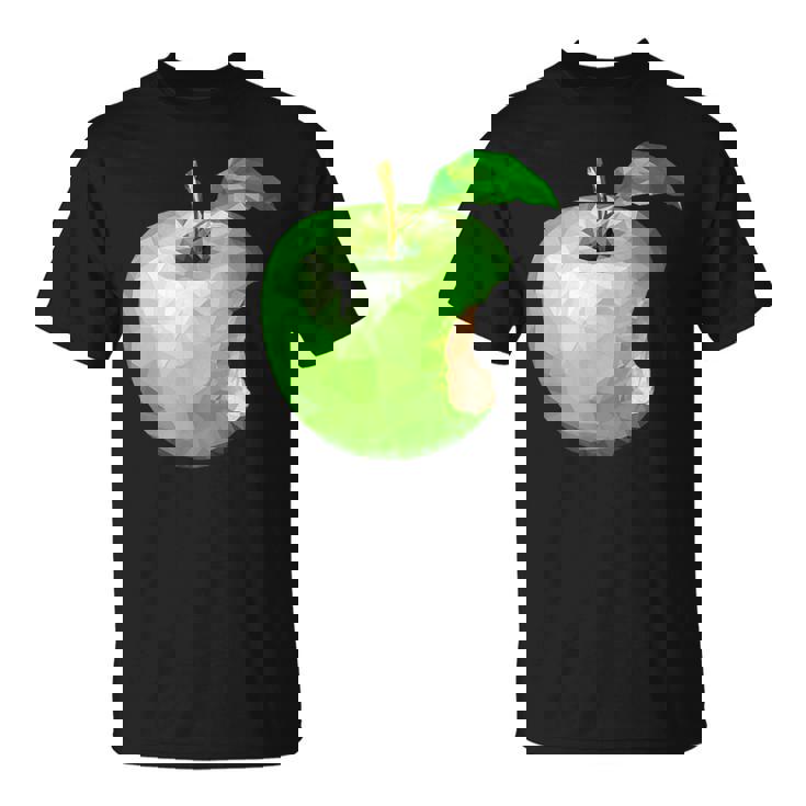 噛まれた青リンゴのイラスト Tシャツ