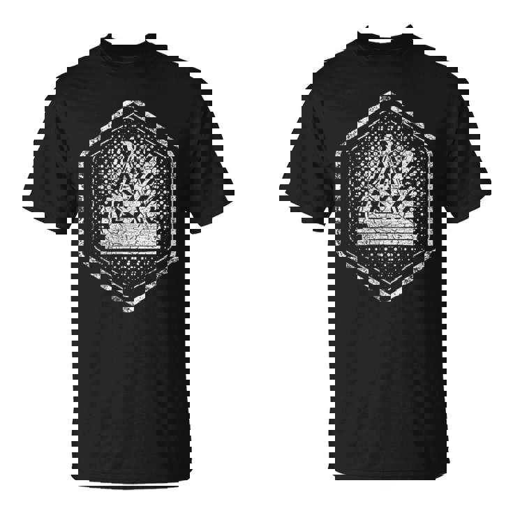 大工のギルドサイン 胸に伝統的な六角形 Tシャツ