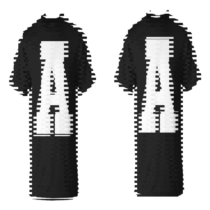 大文字 A アルファベットモノグラム イニシャル Tシャツ