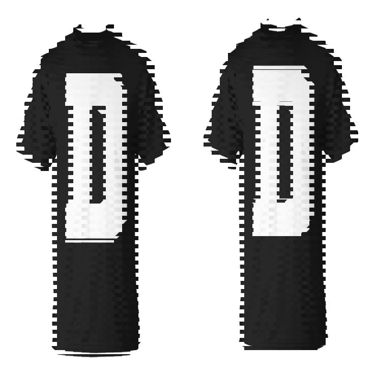 大文字 D アルファベットモノグラム イニシャル Tシャツ