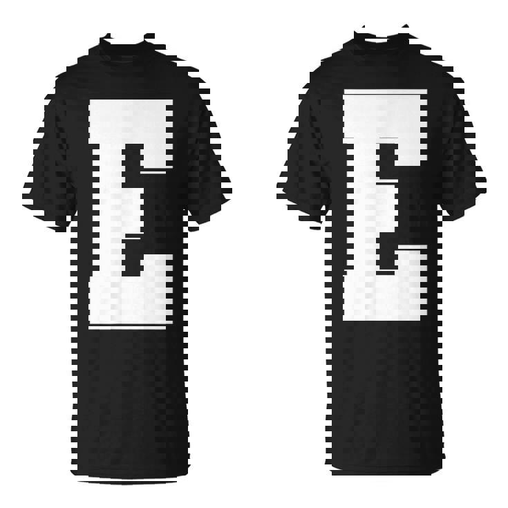 大文字 E アルファベット モノグラム イニシャル Tシャツ