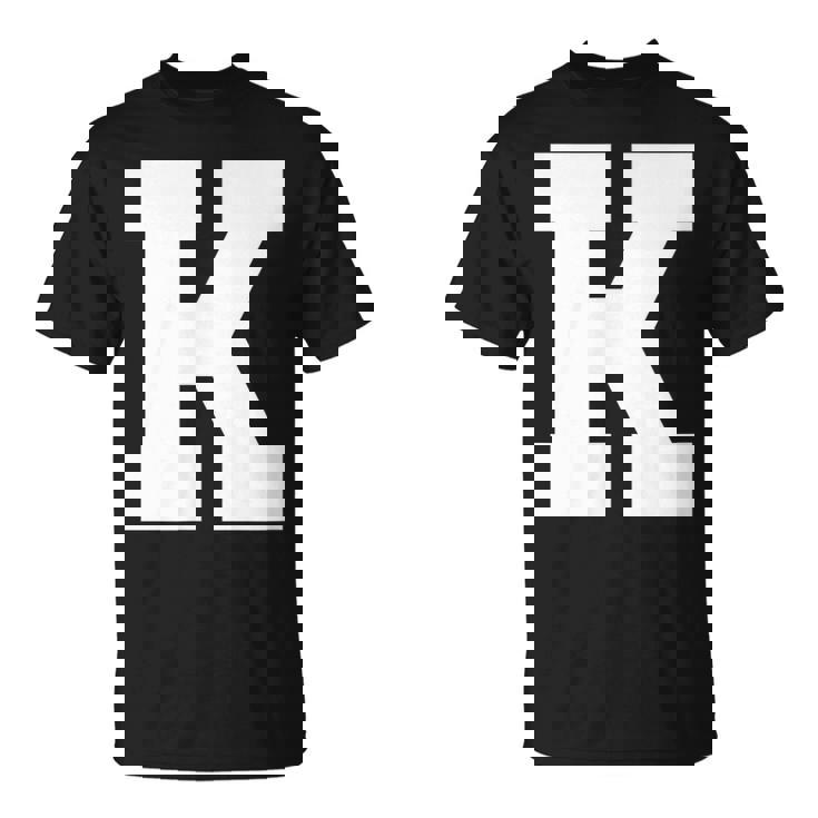 大文字 K アルファベットモノグラム イニシャル Tシャツ