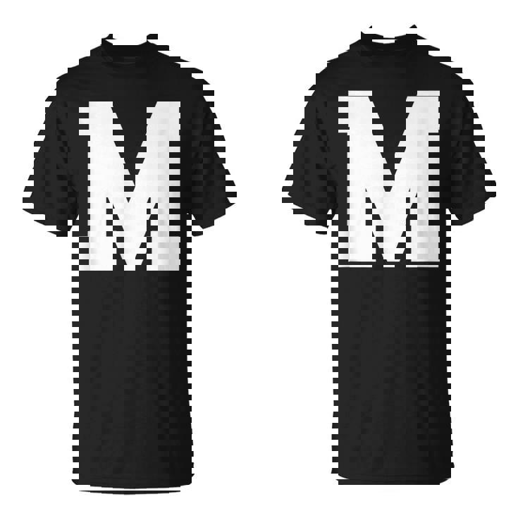 大文字 M アルファベットモノグラム イニシャル Tシャツ