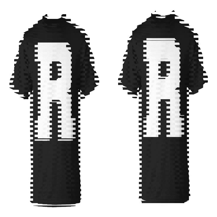 大文字 R アルファベット モノグラム イニシャル Tシャツ