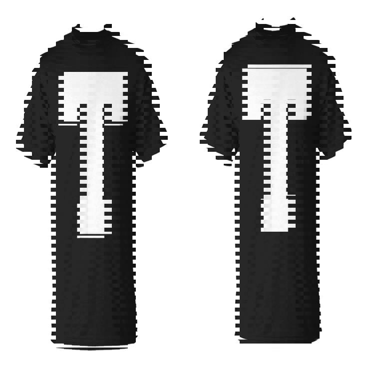 大文字tアルファベットモノグラムイニシャル Tシャツ