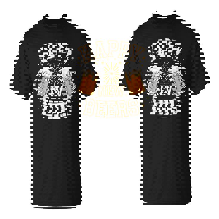 大晦日パーティー ハッピーニュービール おもしろビール愛好家ギフト Tシャツ