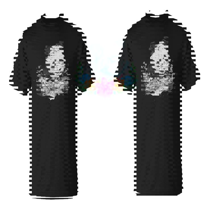 天然花 パンダ アジア動物園 動物 パンダ Tシャツ