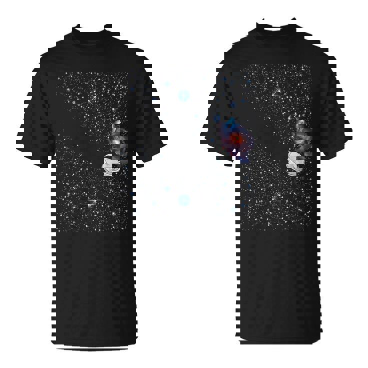 宇宙の星 面白いドレス ロボット掃除機 天の川 Tシャツ