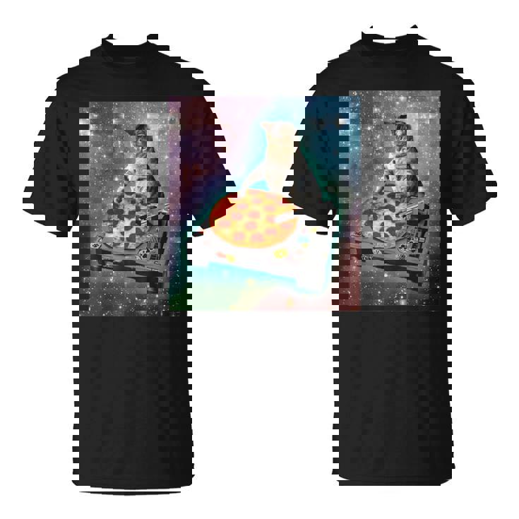 宇宙宇宙 ギャラクシー 宇宙 猫 ピザ Dj 面白い かわいい コズミック Tシャツ