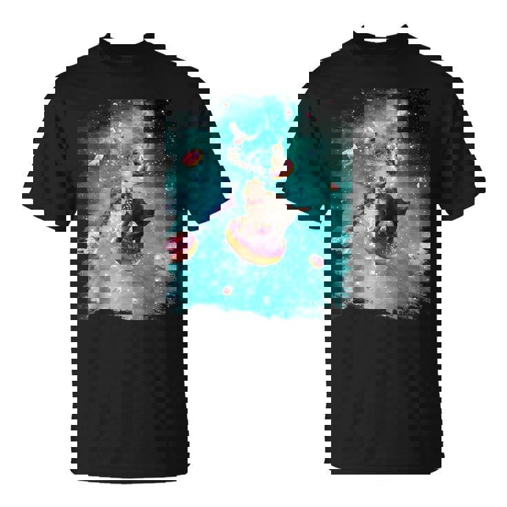 宇宙猫 ドーナツに乗るドーナツ 銀河猫 Tシャツ