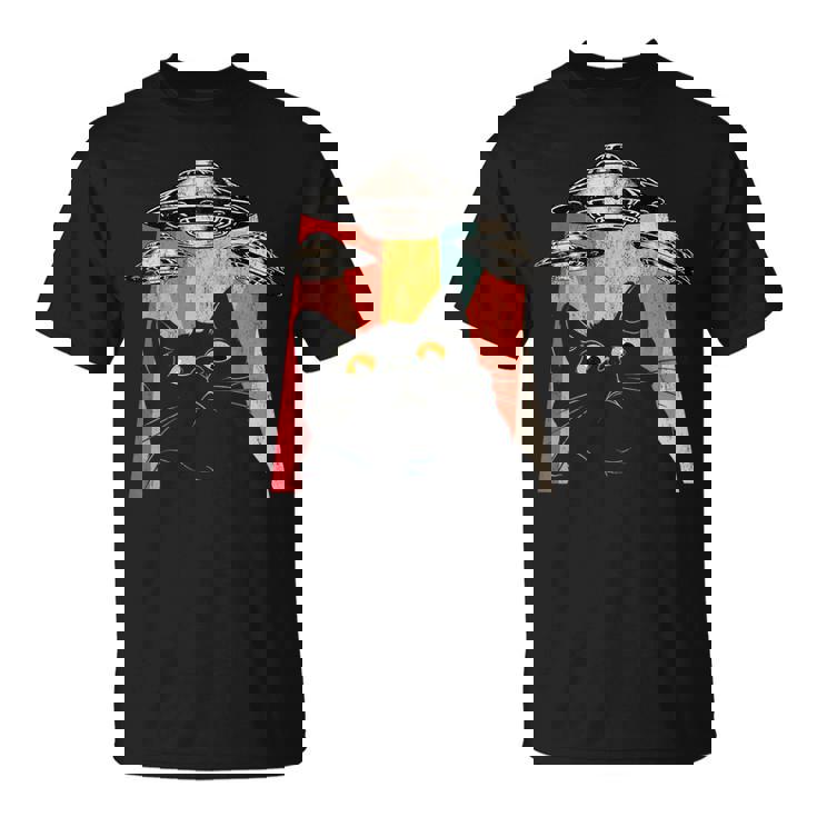 宇宙船 宇宙人 猫 Ufo 黒猫 面白い Tシャツ