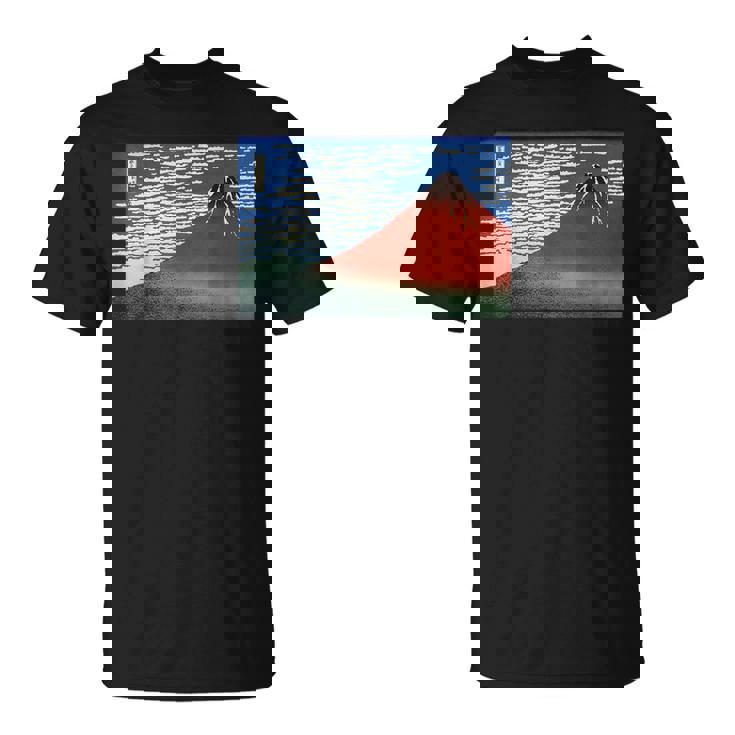 富士 晴天の山 葛飾北斎 Tシャツ