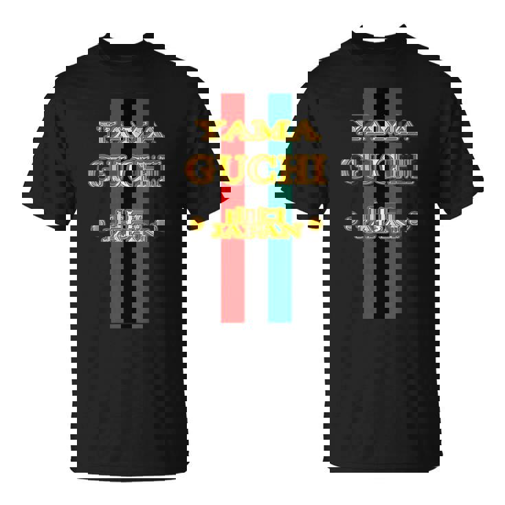 山口 Yamaguchi《フェイクゴールド 金 ロゴ》ブランド パロディ【47都道府県】プレゼント お土産 面白い Tシャツ