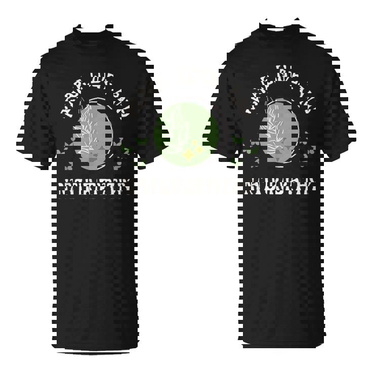 平和 愛と自然療法 ウェルネスとナチュラルヒーリング Tシャツ