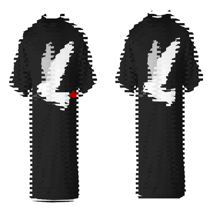 平和への愛を込めた白い鳩 Tシャツ