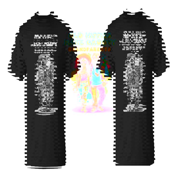 年老いたヒッピーがグルーヴィーな祖父母を作る Tシャツ