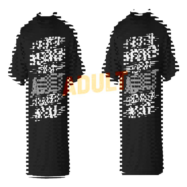 年齢のせいでよく大人と間違われる Tシャツ