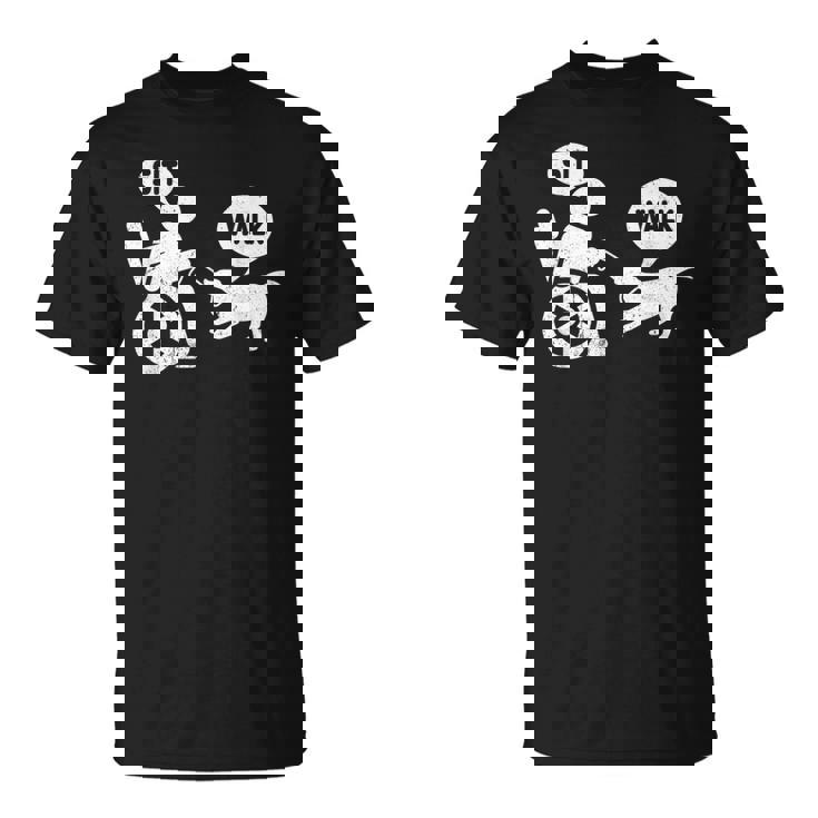 座って歩く 車いす ユーモア ジョーク 障害者 車いす Tシャツ