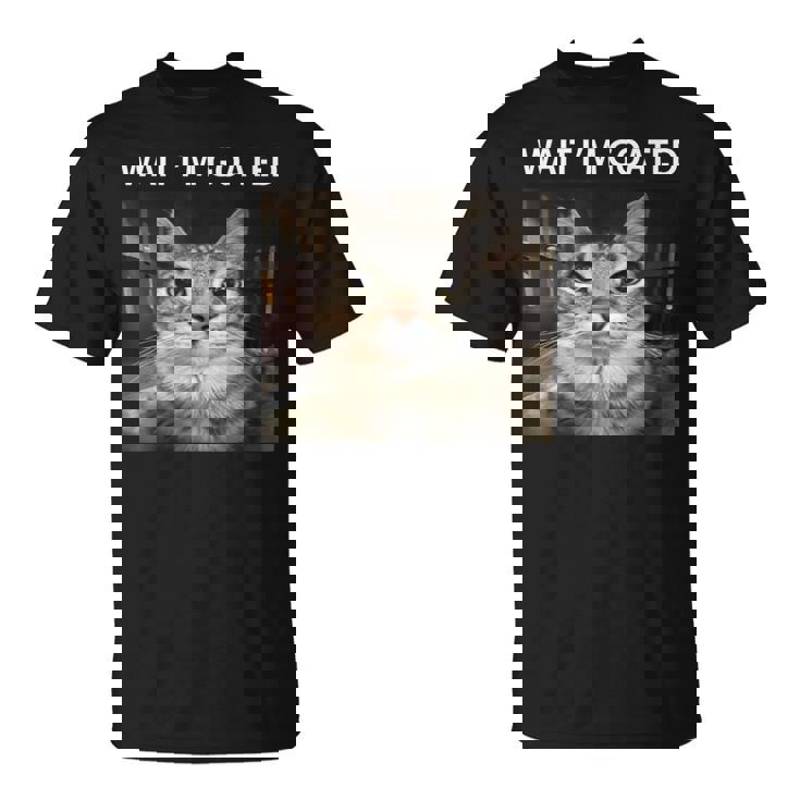 待ってよヤギの愚かな猫のミーム Tシャツ