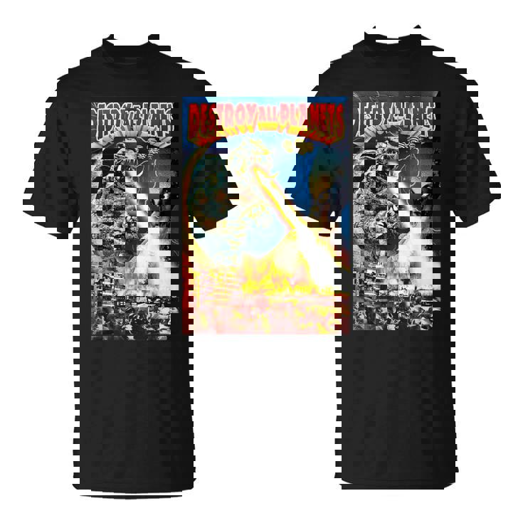 怪獣全惑星怪獣を破壊 Tシャツ