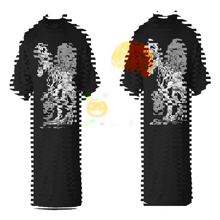 恐竜 T-Rex スケルトン 古代 科医 恐竜 怖い ハロウィン Tシャツ