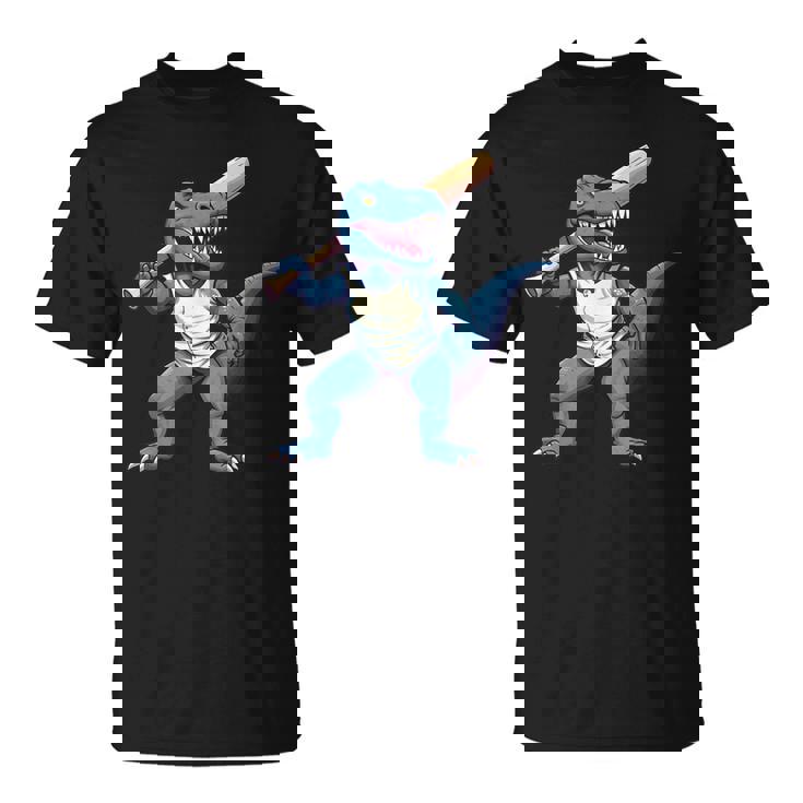 恐竜 野球 シーズン バット ボール パーク トレックス ディノ ホームラン ヒット Tシャツ
