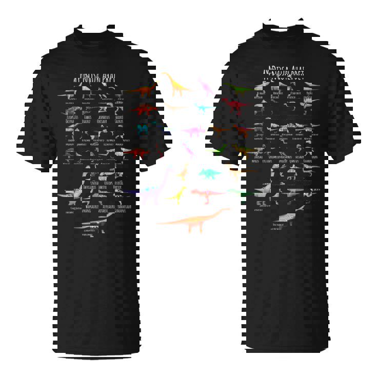 恐竜の種類 アルファベット A-Z Abc 恐竜 Tシャツ