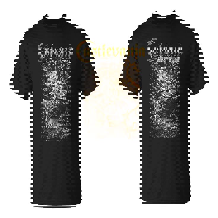 悪魔城ドラキュラ シンフォニーボックス アート ゴシック 月 夜 レトロ ゲーマー Tシャツ