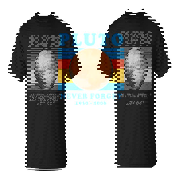 惑星冥王星を忘れてはいけないオタク天文学楽しい宇宙レトロ Tシャツ