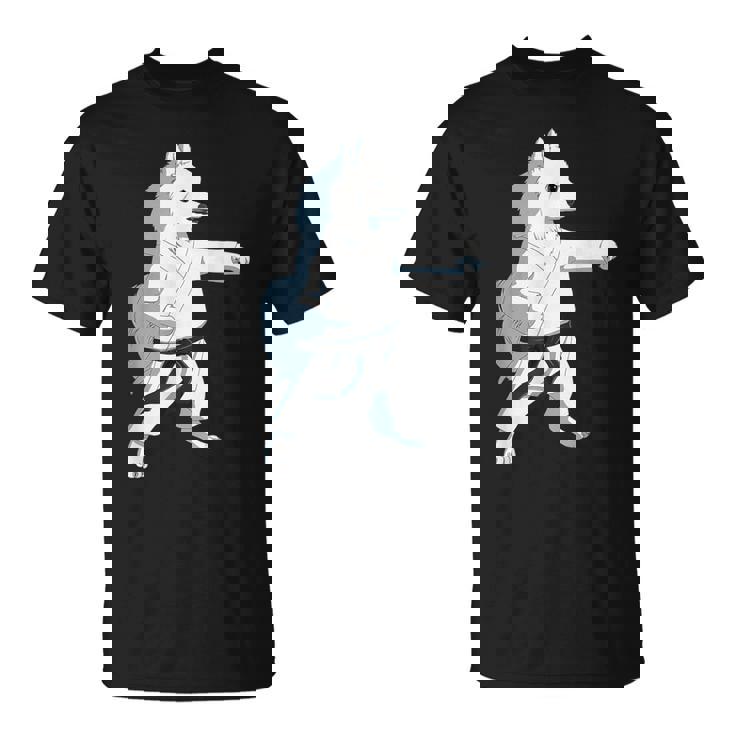 愉快な空手犬 日本のスピッツ Tシャツ