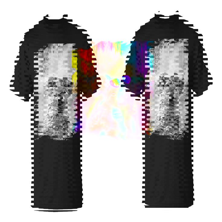 愛のハートのメガネをかけているレインボーコアラ Tシャツ