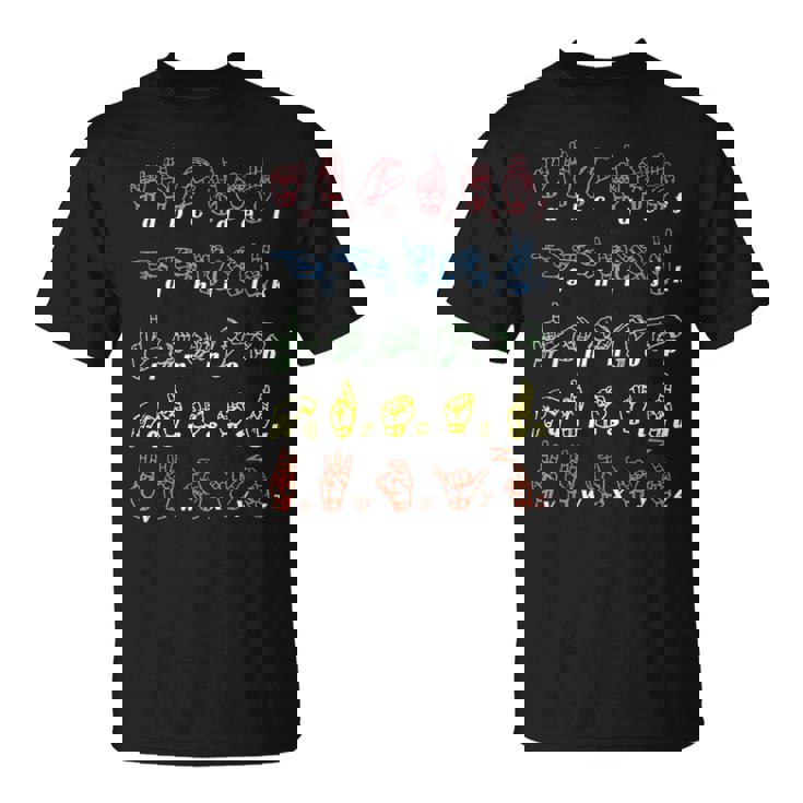 手話tシャツ Asl Teacher手アルファベット学習tシャツ Tシャツ