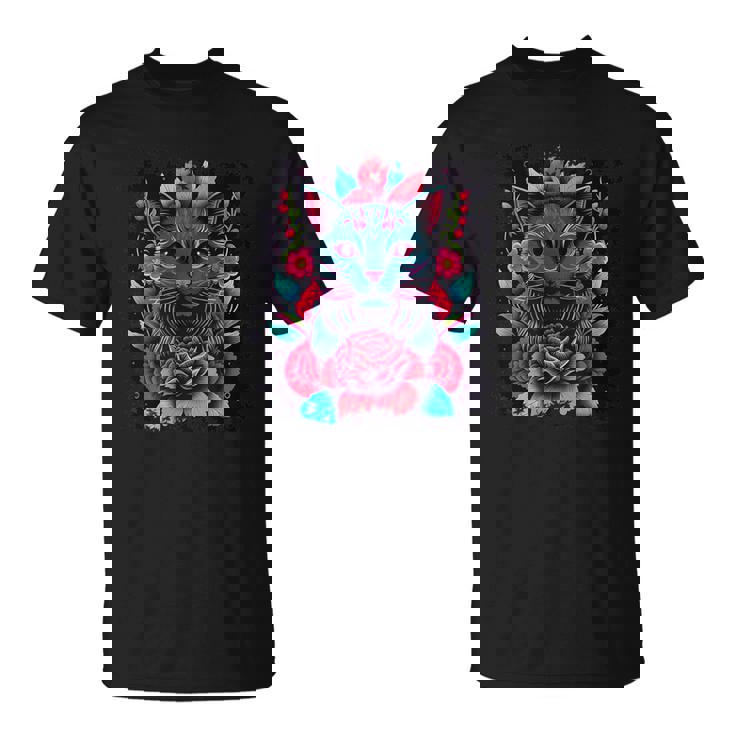 抽象的な猫ポップアートグラフィティ Tシャツ