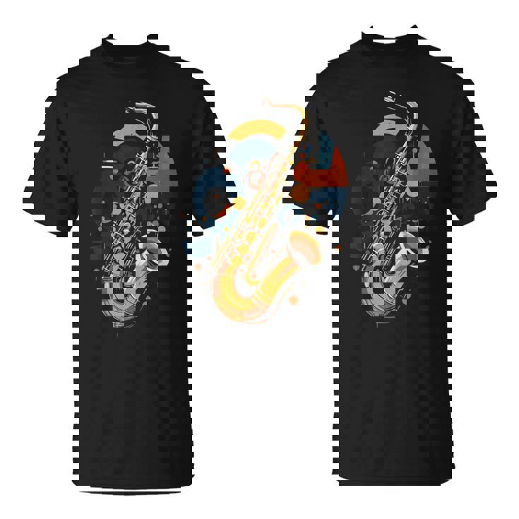 抽象音楽家 ジャズ サックス プレーヤー カラフル Tシャツ