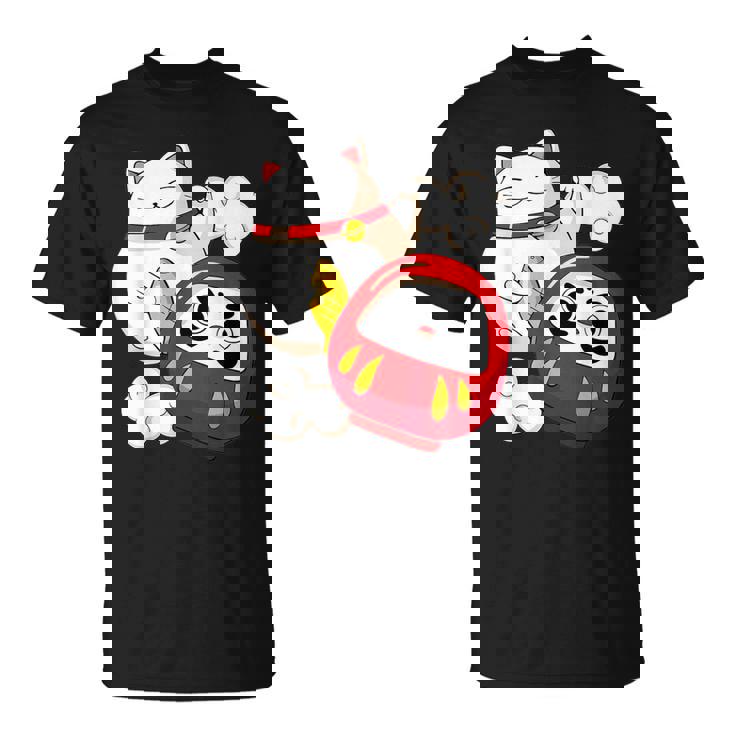 招き猫 招き猫だるま カワイイ Tシャツ