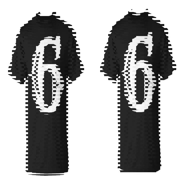 数字 6 インチ 白 大 太字 アメリカ 西部 スタイル フォント Tシャツ