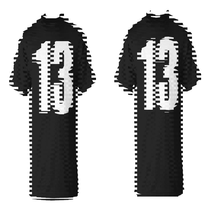 数字 Nhirn 数字 13 プレーン 白 数字 Tシャツ