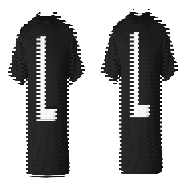 文字l アルファベットモノグラム イニシャル Tシャツ