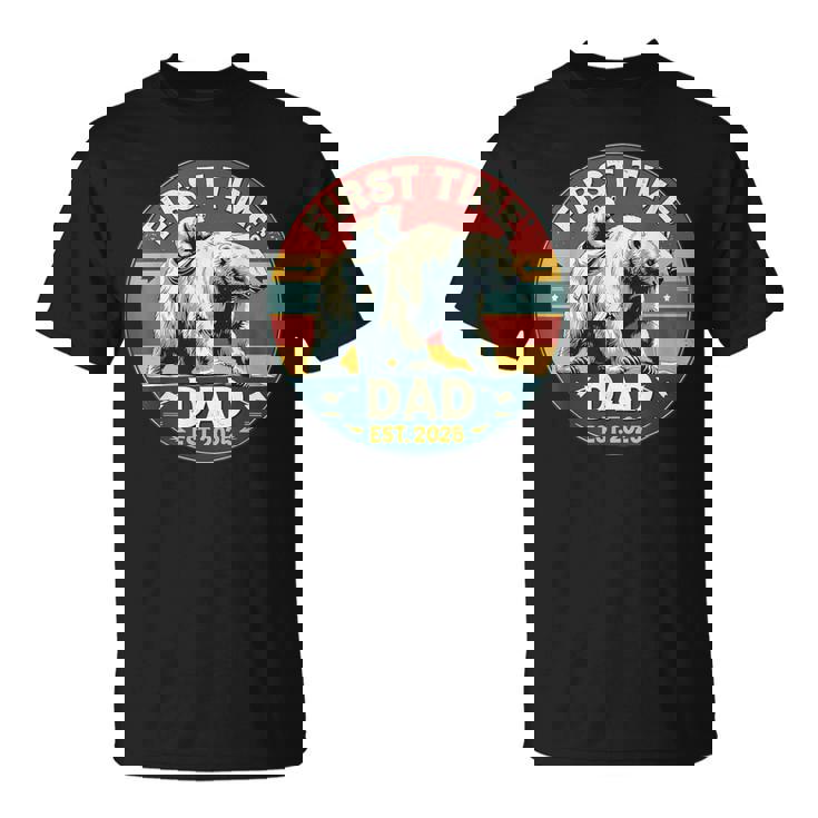 新しいお父さんと赤ちゃん熊の初めての父の日エスト2025 Tシャツ