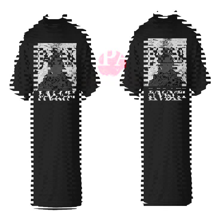 日本 カワサキ 富士山 旗 Tシャツ