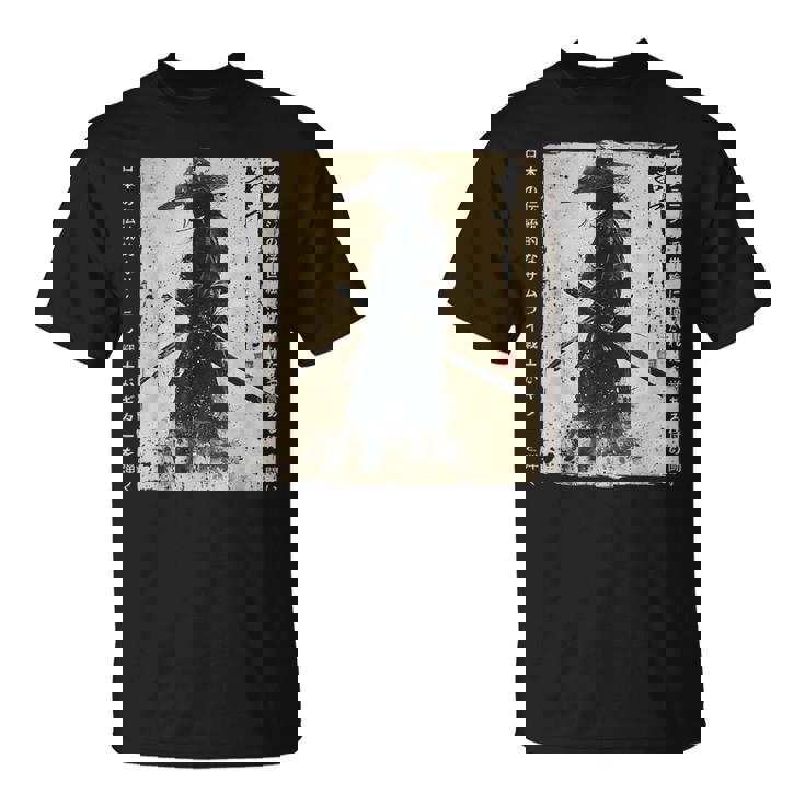 日本 武士 武士 戦闘機 浮世 墨絵 侍 Tシャツ