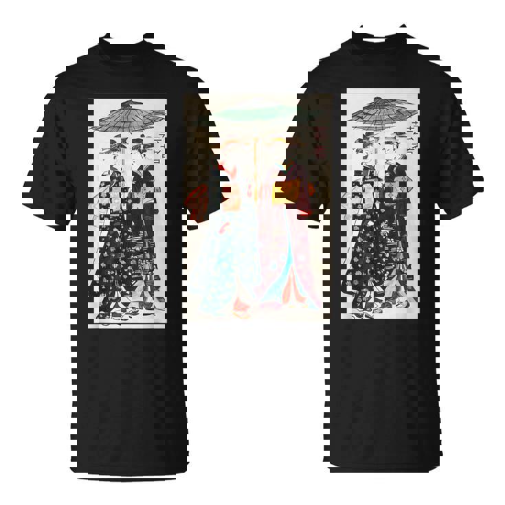 日本の伝統芸者 絵画 アート 水彩 お土産 Tシャツ