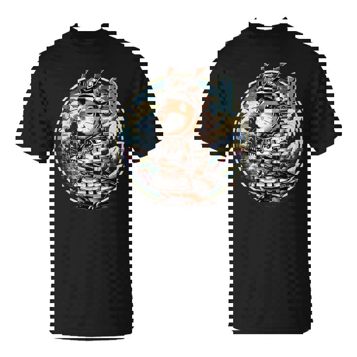 日本の侍カピバラのタトゥー、かわいい忍者カピバラ Tシャツ