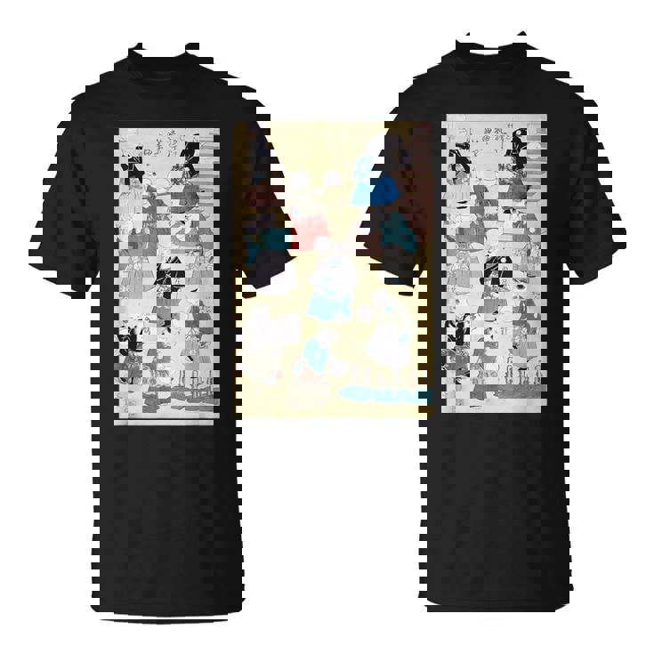 日本の猫 歌川国芳 流行猫の曲鞠 ヴィンテージ浮世絵 芸術の美的 日本の伝統美術 Tシャツ